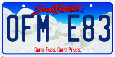SD license plate 0FME83