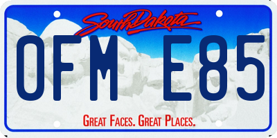 SD license plate 0FME85