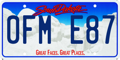 SD license plate 0FME87