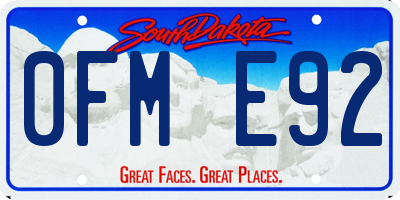 SD license plate 0FME92
