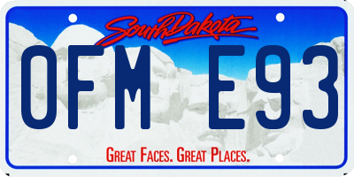 SD license plate 0FME93