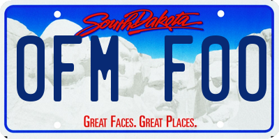 SD license plate 0FMF00