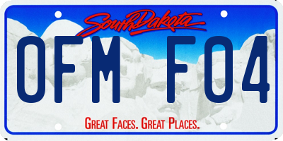 SD license plate 0FMF04