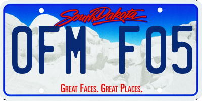 SD license plate 0FMF05