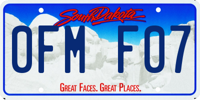 SD license plate 0FMF07