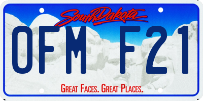 SD license plate 0FMF21
