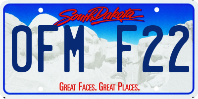 SD license plate 0FMF22