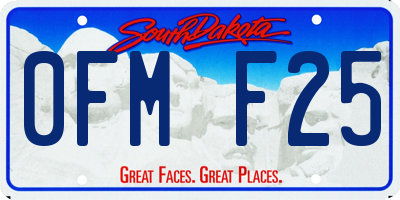 SD license plate 0FMF25
