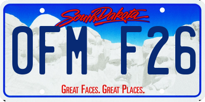 SD license plate 0FMF26