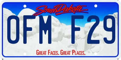 SD license plate 0FMF29