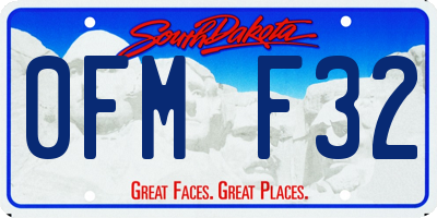 SD license plate 0FMF32