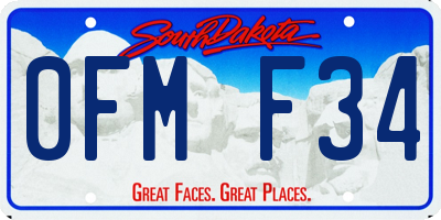 SD license plate 0FMF34