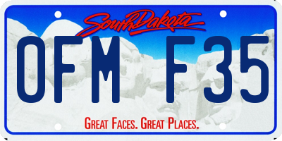 SD license plate 0FMF35