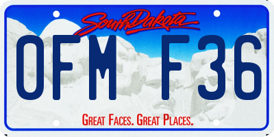 SD license plate 0FMF36