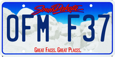 SD license plate 0FMF37