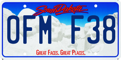 SD license plate 0FMF38