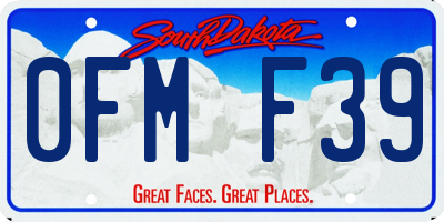 SD license plate 0FMF39