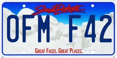 SD license plate 0FMF42