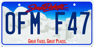 SD license plate 0FMF47