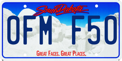 SD license plate 0FMF50