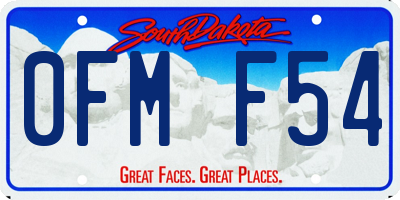 SD license plate 0FMF54
