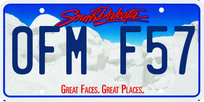 SD license plate 0FMF57