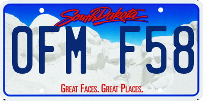 SD license plate 0FMF58