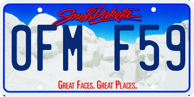 SD license plate 0FMF59