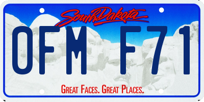 SD license plate 0FMF71