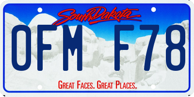 SD license plate 0FMF78