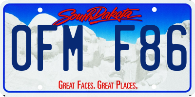 SD license plate 0FMF86