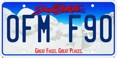 SD license plate 0FMF90