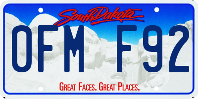 SD license plate 0FMF92
