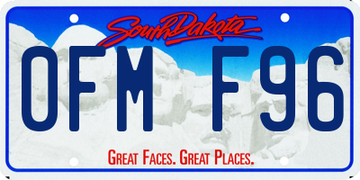 SD license plate 0FMF96