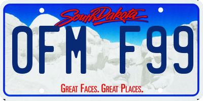 SD license plate 0FMF99