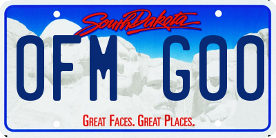 SD license plate 0FMG00
