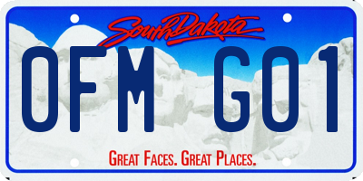SD license plate 0FMG01