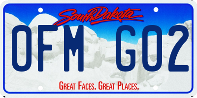 SD license plate 0FMG02