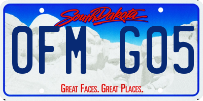 SD license plate 0FMG05