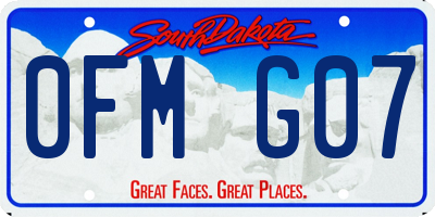SD license plate 0FMG07