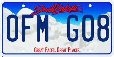 SD license plate 0FMG08