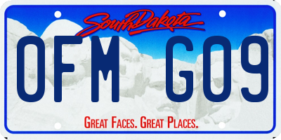 SD license plate 0FMG09