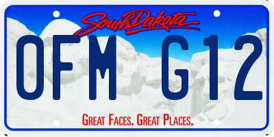 SD license plate 0FMG12