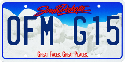 SD license plate 0FMG15