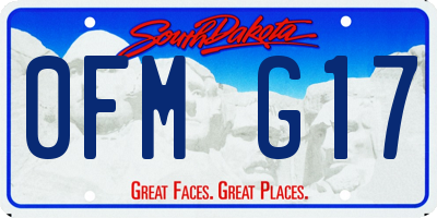 SD license plate 0FMG17