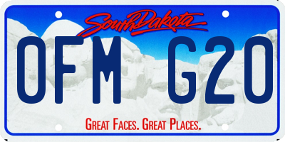 SD license plate 0FMG20