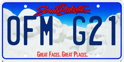SD license plate 0FMG21