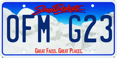 SD license plate 0FMG23