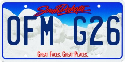 SD license plate 0FMG26
