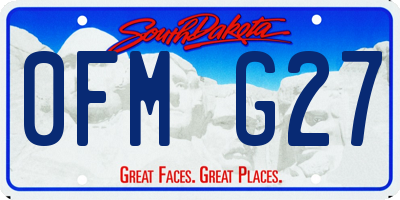 SD license plate 0FMG27